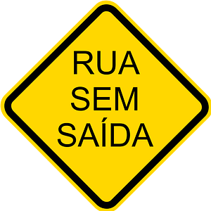 Dead end sign in Brazil