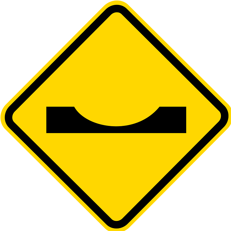 Dip in road sign in Brazil
