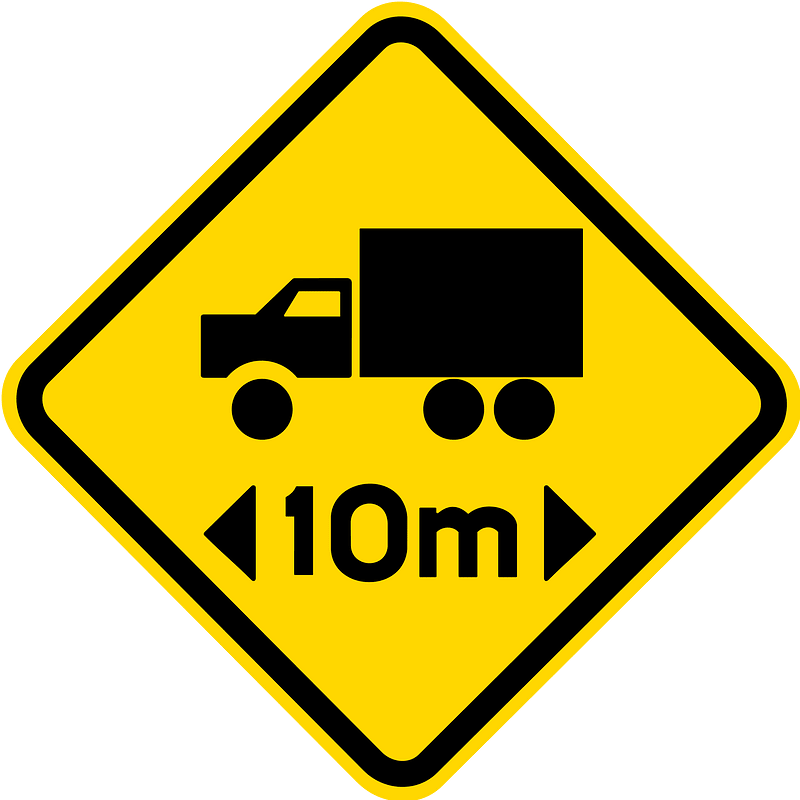 Length restriction ahead sign in Brazil