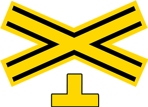 Level crossing (multiple tracks) sign in Brazil