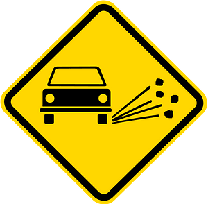 Loose road surface sign in Brazil