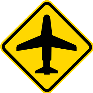 Low-flying aircraft sign in Brazil