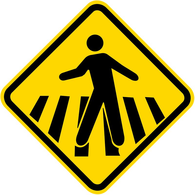 Pedestrians / crossing ahead sign in Brazil