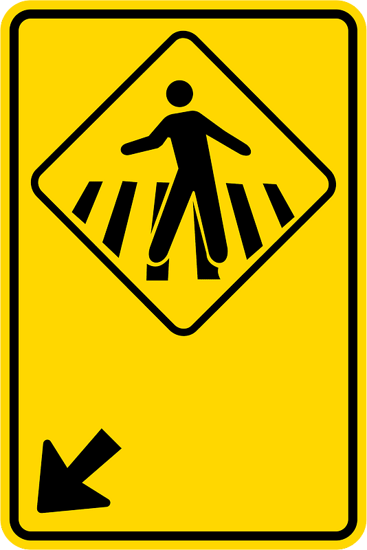 Pedestrian crossing sign in Brazil