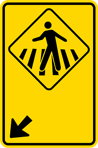 Pedestrian crossing sign in Brazil