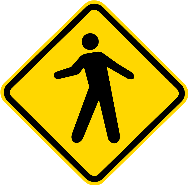 Pedestrians / crossing ahead sign in Brazil