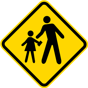 School zone sign in Brazil