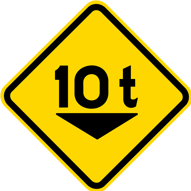 Weight restriction ahead sign in Brazil