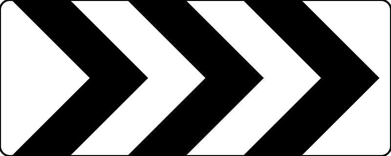 Chevron (Sharp Turn) sign in British Columbia