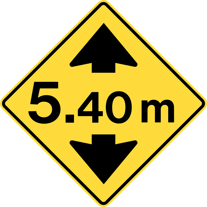 Height restriction ahead sign in British Columbia