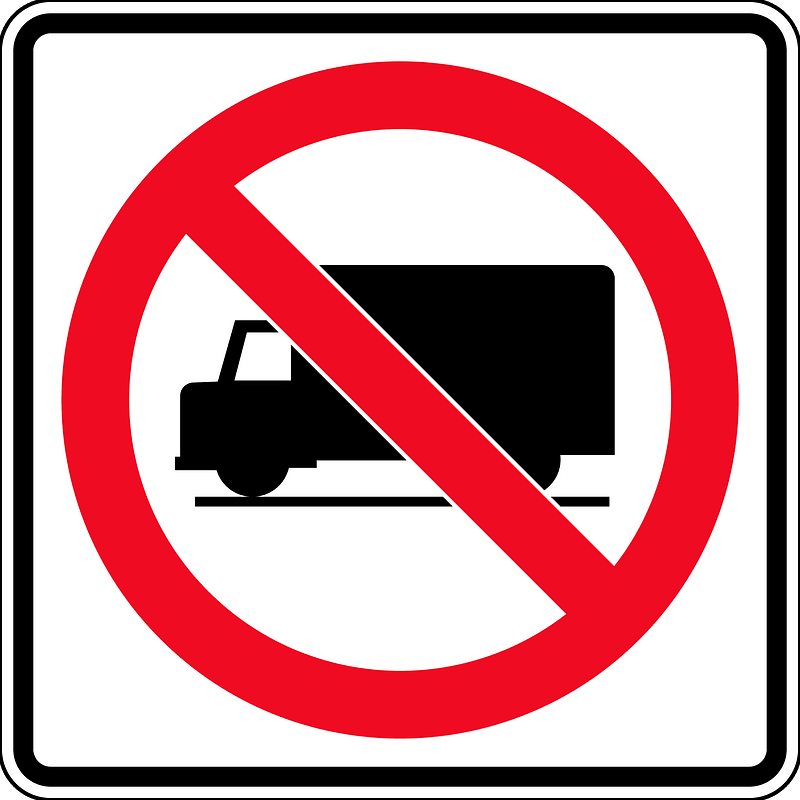 No heavy goods vehicles sign in British Columbia