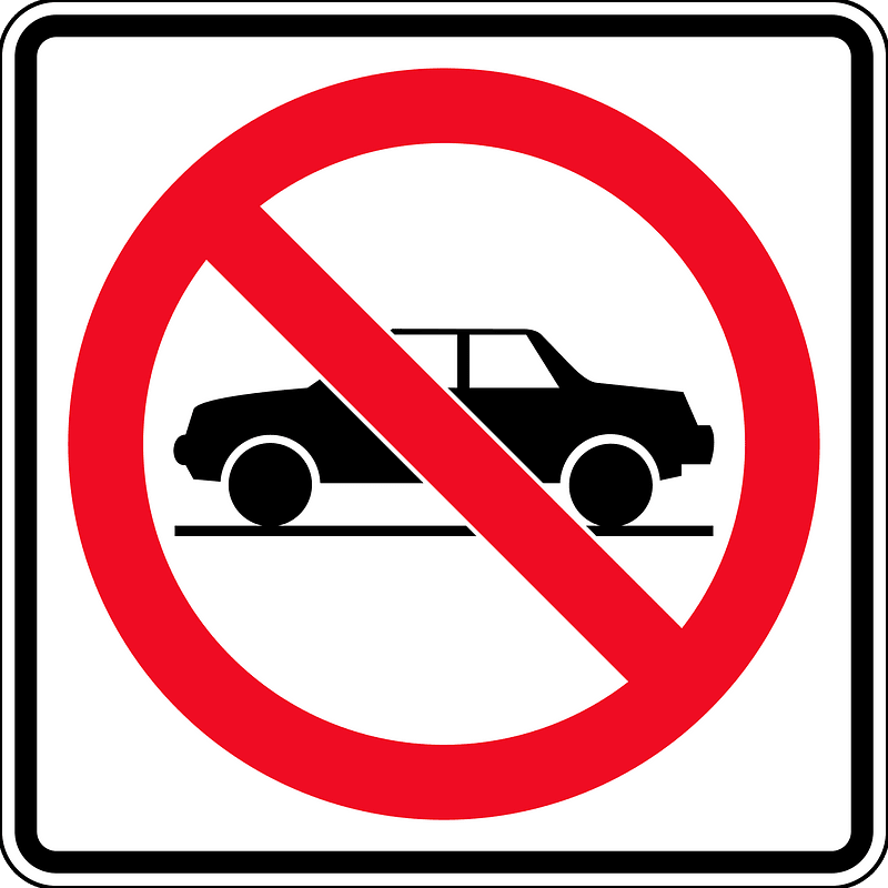 No motor vehicles sign in British Columbia
