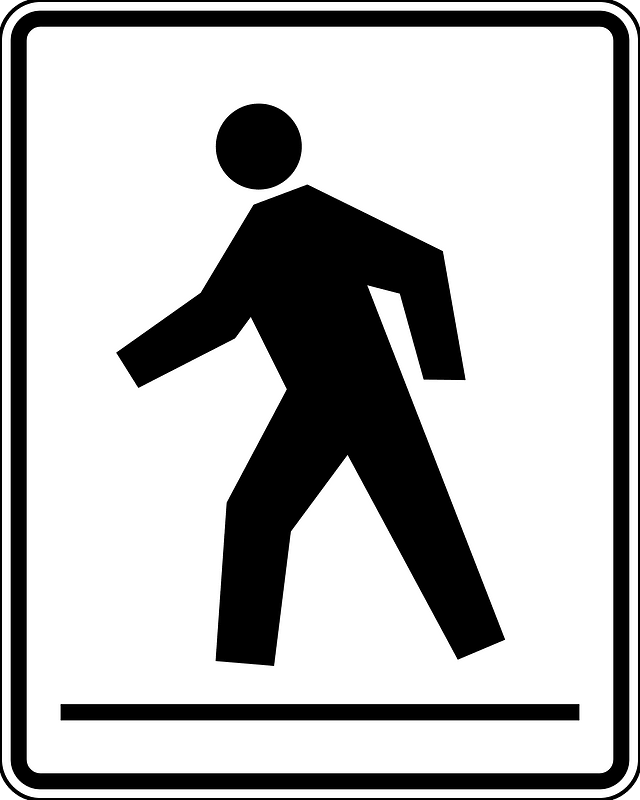 Pedestrian crossing sign in British Columbia