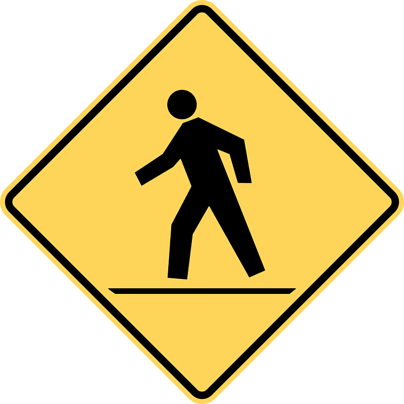 Pedestrians / crossing ahead sign in British Columbia
