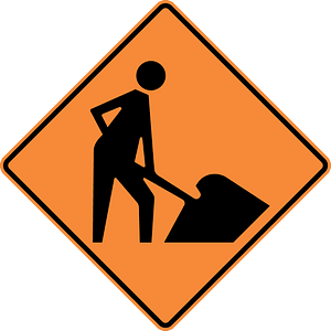 Roadworks sign in British Columbia