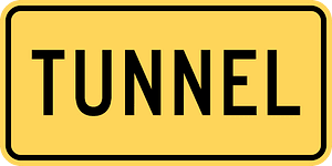 Tunnel ahead sign in British Columbia