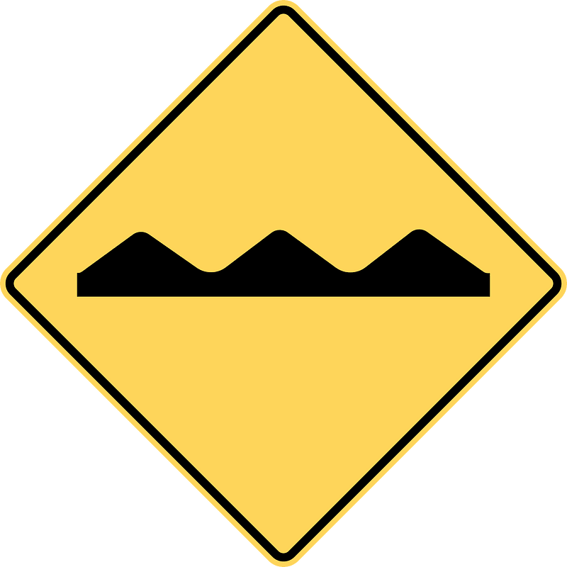 Uneven surface sign in British Columbia