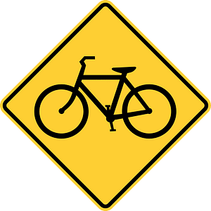 Cyclists crossing sign in Canada