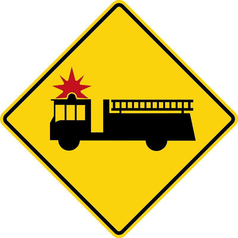 Emergency vehicles sign in Canada