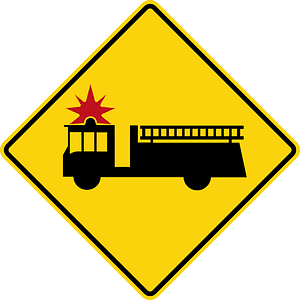 Emergency vehicles sign in Canada