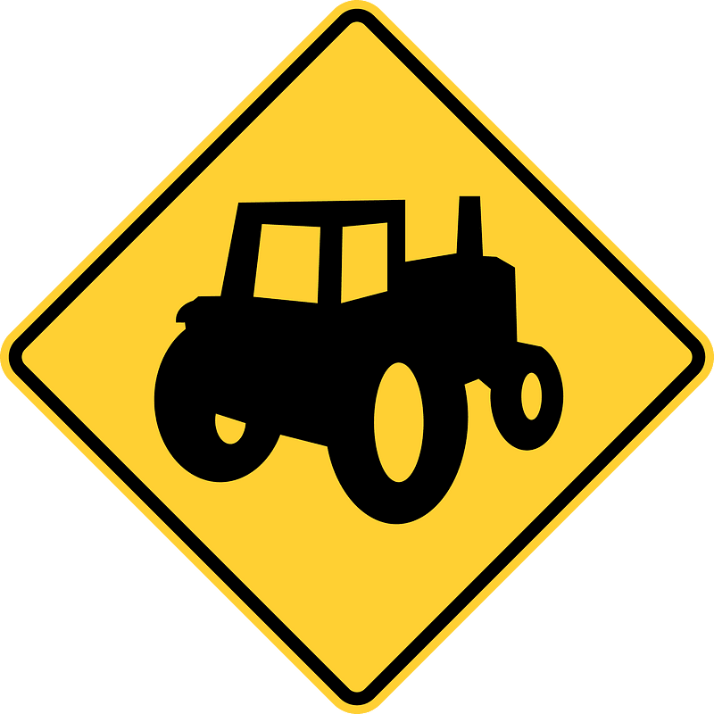 Farm vehicles sign in Canada