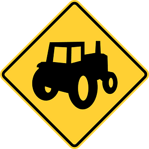 Farm vehicles sign in Canada