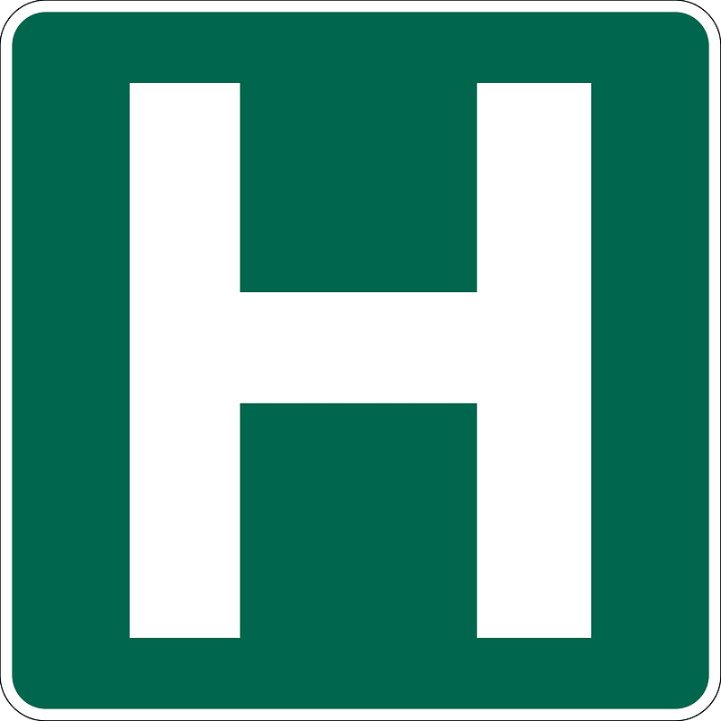 Hospital sign in Canada