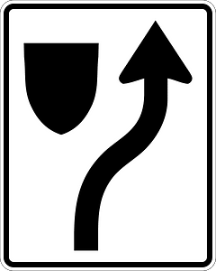 Keep right (or left) sign in Canada