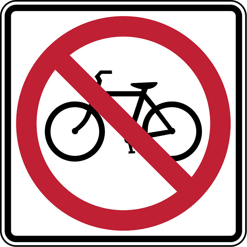 No bicycles sign in Canada
