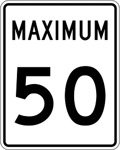 Maximum speed limit sign in Canada