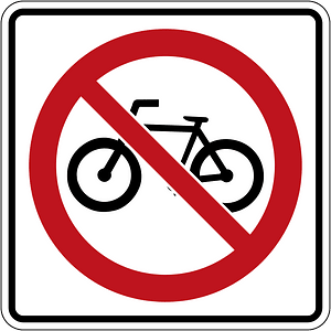 No bicycles sign in Canada