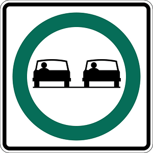 Overtaking permitted sign in Canada