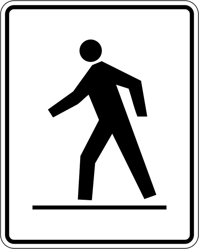 Pedestrian crossing sign in Canada