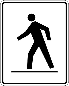 Pedestrian crossing sign in Canada