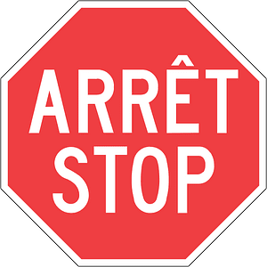 Stop sign in Canada