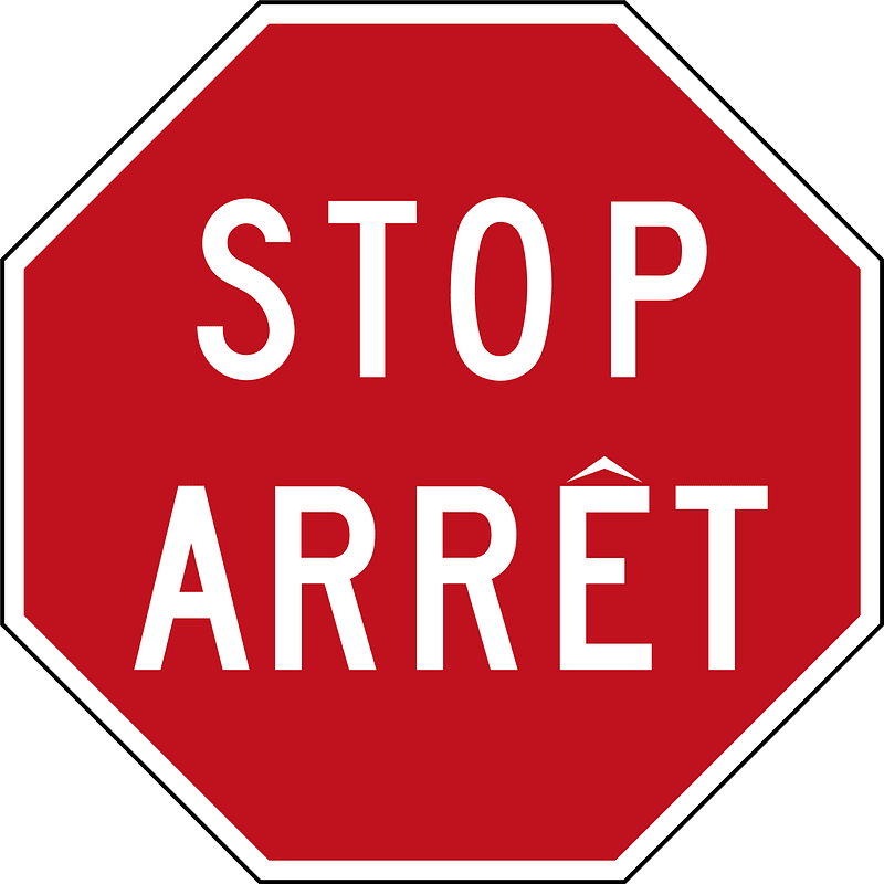 Stop sign in Canada