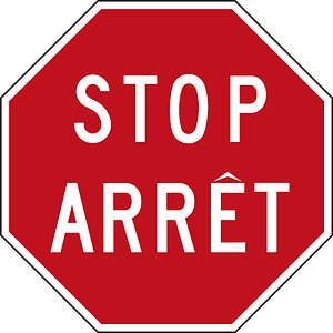 Stop sign in Canada