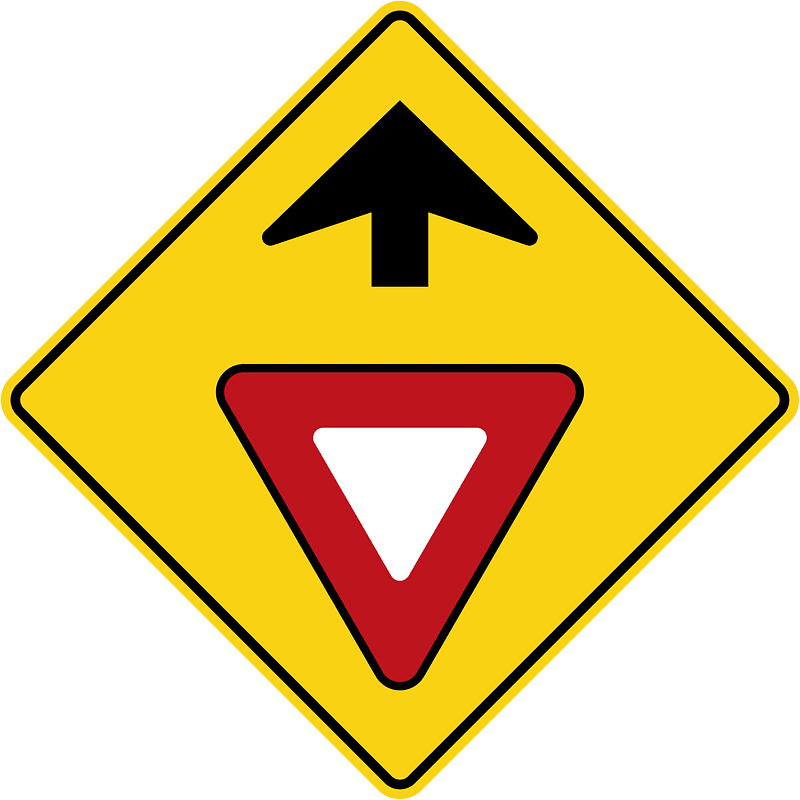 Yield/Give Way sign ahead sign in Canada