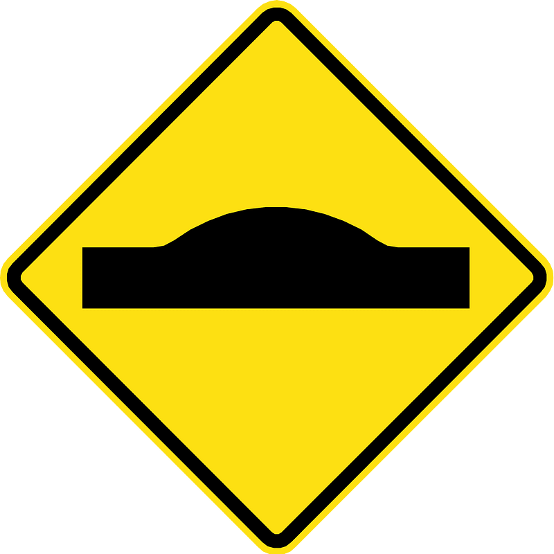 Bump in road sign in Chile
