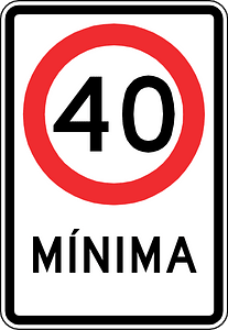 Minimum speed limit sign in Chile