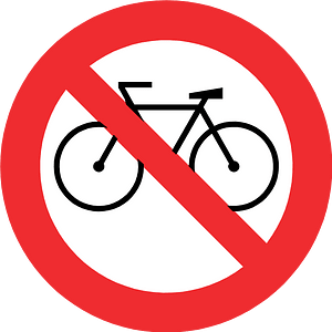 No bicycles sign in Chile