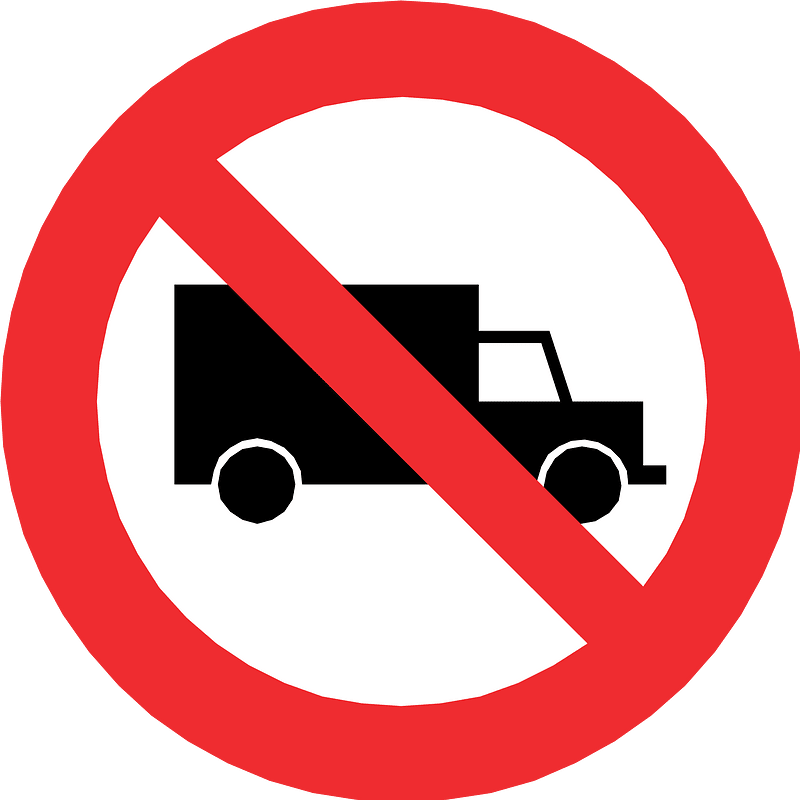 No heavy goods vehicles sign in Chile