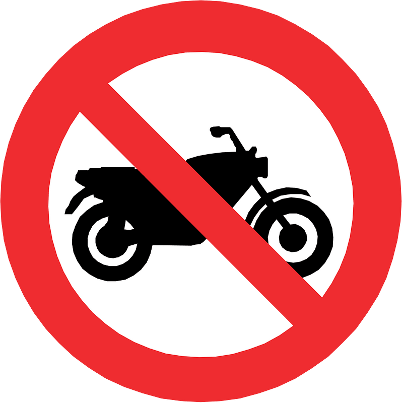 No motorcycles sign in Chile