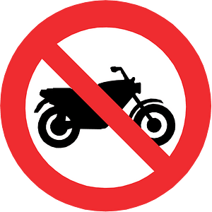 No motorcycles sign in Chile