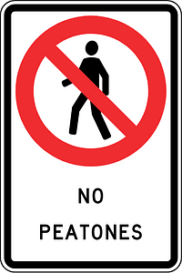 No pedestrians sign in Chile