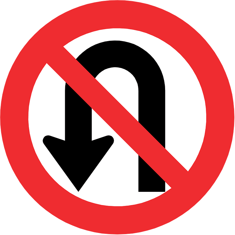 No U-turn sign in Chile