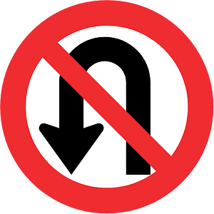 No U-turn sign in Chile