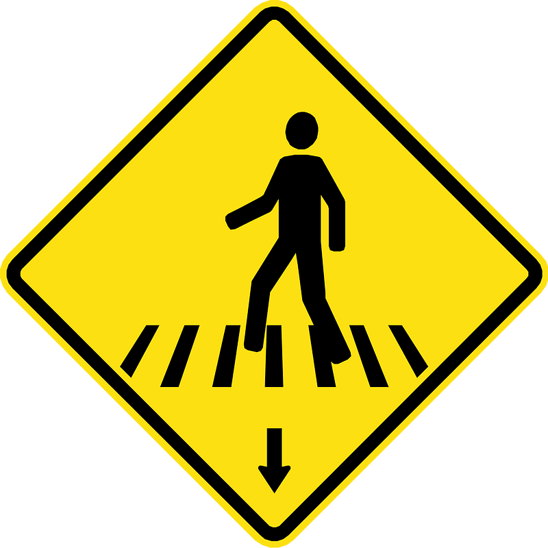 Pedestrian crossing sign in Chile