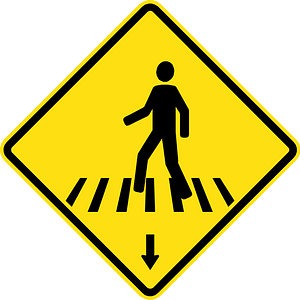 Pedestrian crossing sign in Chile
