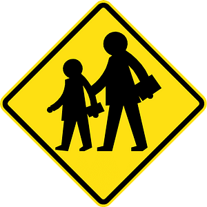School zone sign in Chile